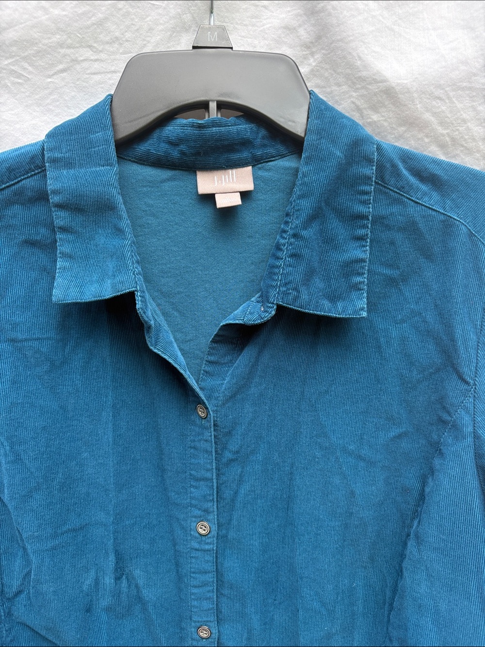 J. Jill Teal Corduroy Button-Front Shirt - Picture 4 of 14